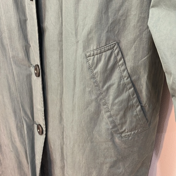 Vintage London Fog full length sagey green-blue trench coat - Picture 4 of 7